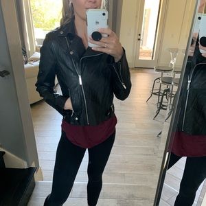 Moda International genuine leather black jacket